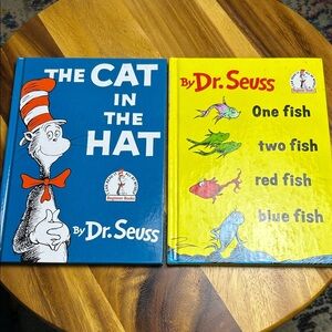 Dr. Seuss Book Set – The Cat in the Hat and One Fish Two Fish Red Fish Blue Fish